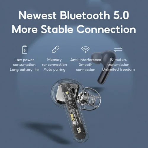 Haylou GT3 In-ear Bluetooth Handsfree Ακουστικά με Αντοχή στον Ιδρώτα και Θήκη Φόρτισης Μαύρα