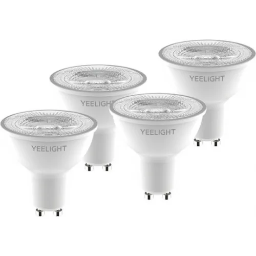 Yeelight 4-Pack Smart Λάμπες LED 4.8W για Ντουί GU10 Θερμό Λευκό 350lm Dimmable 4τμχ