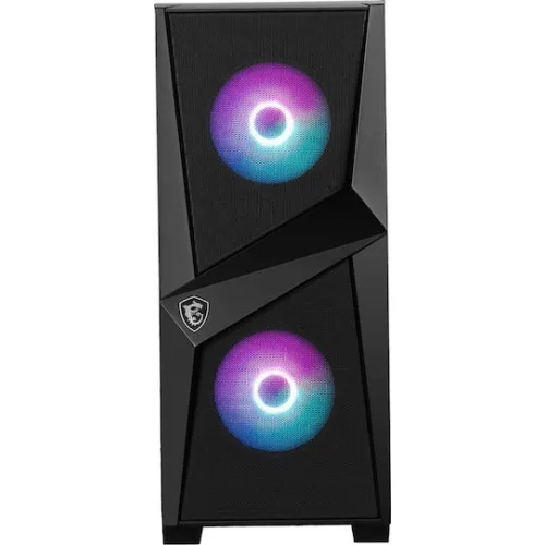 MSI PC CHASSIS MAG FORGE 100M BLACK, MIDI TOWER ATX, RGB LIGHTING, W/O PSU, Front: 2x 120mm RGB Fan, Rear: 1x 120mm Fan, 2YW