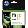 HP 712 Γνήσιο Πακέτο 3 Μελανιών Εκτυπωτή InkJet Κίτρινο (3ED79A)