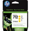 HP 712 Γνήσιο Πακέτο 3 Μελανιών Εκτυπωτή InkJet Κίτρινο (3ED79A)