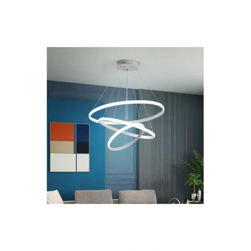 Powertech Ρυθμιζόμενο Κρεμαστό Φωτιστικό Λευκό LED με Φυσικό Λευκό Φως 60x60εκ.