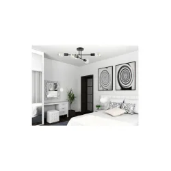 Powertech Πλαφονιέρα Οροφής 60εκ. Μαύρη με Ντουί E27