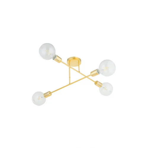 Powertech Πλαφονιέρα Οροφής 60εκ. Χρυσή με Ντουί E27