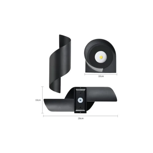 Powertech Επιτοίχιο Εξωτερικό Σποτ LED IP65 10W με Ψυχρό Λευκό Φως 10x10x28εκ.