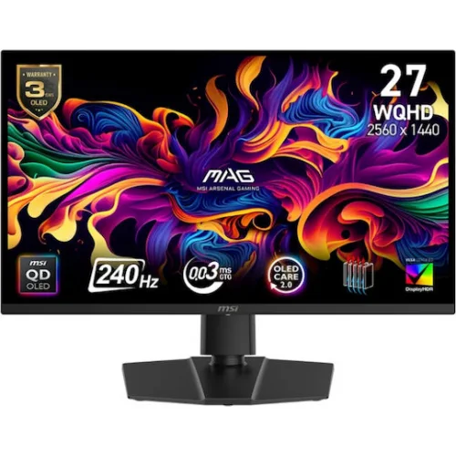 MSI MAG 271QP QD-OLED X24 HDR Gaming Monitor 27" WQHD 2560x1440 240Hz με Χρόνο Απόκρισης 0.03ms GTG