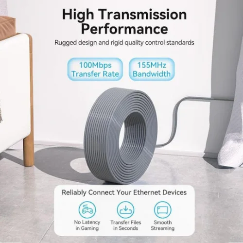 Vention Direct Attach Copper Cat.5e Καλώδιο Δικτύου Ethernet 305m Γκρι 1τμχ