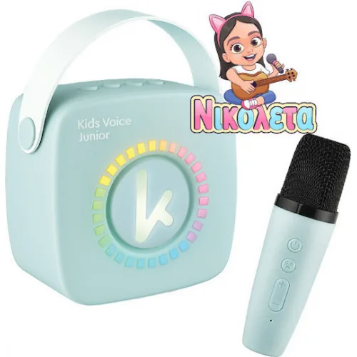 Kiddoboo Ηχείο Karaoke με Ασύρματο Μικρόφωνο και Εφέ Φωτισμού NikoletaTV σε Μπλε Χρώμα