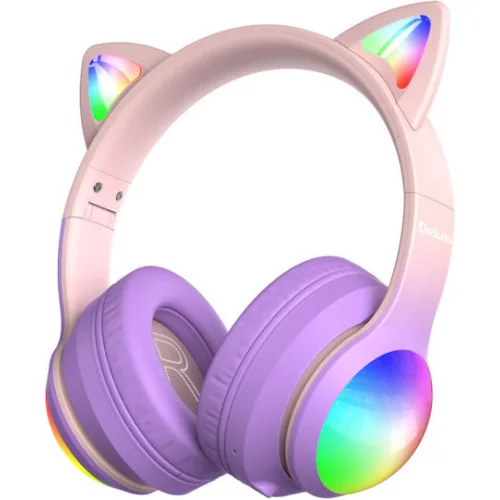 Kiddoboo Delulu Ασύρματα Bluetooth Over Ear Ακουστικά με 8 ώρες Λειτουργίας Ροζ