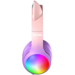 Kiddoboo Delulu Ασύρματα Bluetooth Over Ear Ακουστικά με 8 ώρες Λειτουργίας Ροζ