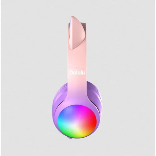 Kiddoboo Delulu Ασύρματα Bluetooth Over Ear Ακουστικά με 8 ώρες Λειτουργίας Ροζ