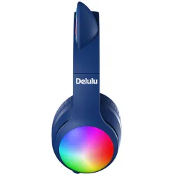 Kiddoboo Delulu Ασύρματα Bluetooth Over Ear Ακουστικά με 8 ώρες Λειτουργίας Μπλε
