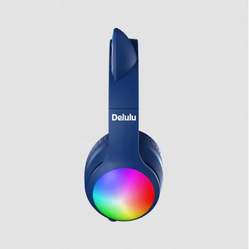 Kiddoboo Delulu Ασύρματα Bluetooth Over Ear Ακουστικά με 8 ώρες Λειτουργίας Μπλε