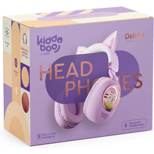 Kiddoboo Delulu Ασύρματα Bluetooth On Ear Ακουστικά με 6 ώρες Λειτουργίας Χρυσά