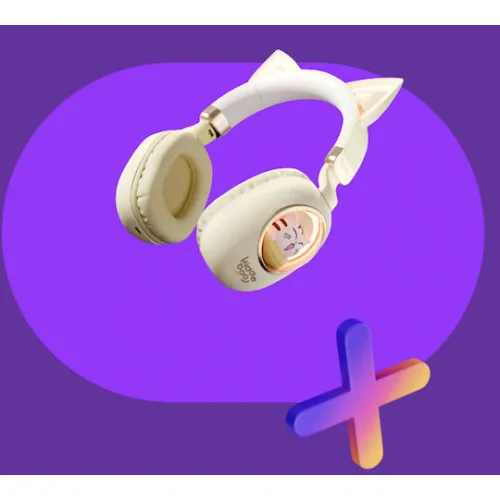 Kiddoboo Delulu Ασύρματα Bluetooth On Ear Ακουστικά με 6 ώρες Λειτουργίας Χρυσά