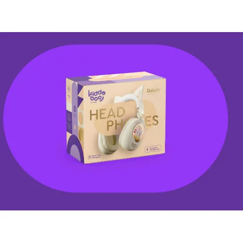 Kiddoboo Delulu Ασύρματα Bluetooth On Ear Ακουστικά με 6 ώρες Λειτουργίας Χρυσά