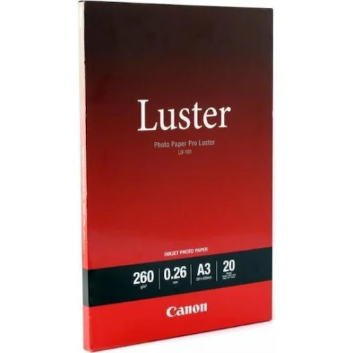 Canon LU-101 Φωτογραφικό Χαρτί Pro Luster A3 260gr/m² για Εκτυπωτές Inkjet 20 Φύλλα