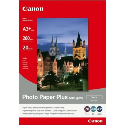 Canon SG-201 Φωτογραφικό Χαρτί Plus A3 260gr/m² για Εκτυπωτές Inkjet 20 Φύλλα