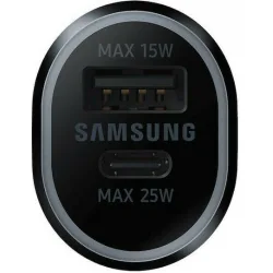Samsung Φορτιστής Αυτοκινήτου 40W με Θύρες: 1xUSB 1xType-C Μαύρος