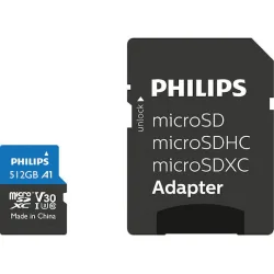 Philips Ultra Pro microSDXC 512GB Class 10 U3 UHS-I με αντάπτορα