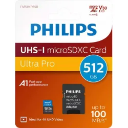 Philips Ultra Pro microSDXC 512GB Class 10 U3 UHS-I με αντάπτορα