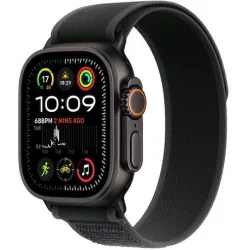 Apple Watch Ultra 2 2024 Titanium 49mm Αδιάβροχο με eSIM και Παλμογράφο (Black Titanium Case with Black Trail Loop - M/L)