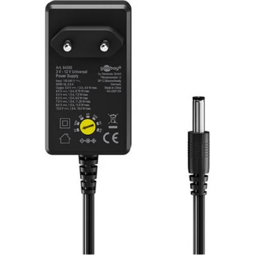 Goobay Ρυθμιζόμενο Universal Τροφοδοτικό 5 2.4A 12W με σετ βυσμάτων (74436)