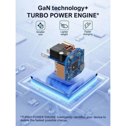 Ldnio Φορτιστής Χωρίς Καλώδιο GaN με Θύρα USB-A και Θύρα USB-C και Καλώδιο USB-C 65W Λευκός (Q2617)