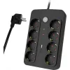 Powertech Πολύπριζο Ασφαλείας 8 Θέσεων με USB-A, USB-C, Διακόπτη και Καλώδιο 1.5m