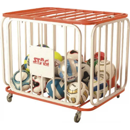 AMILA Καλάθι Μεταφοράς Μπαλών σε Λευκό Χρώμα