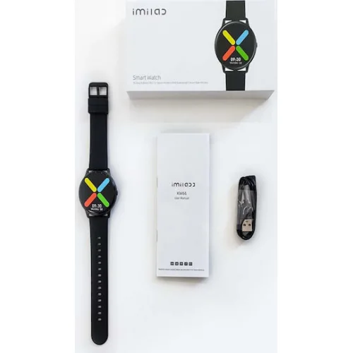 Imilab KW66 45mm Αδιάβροχο Smartwatch με Παλμογράφο (Μαύρο)