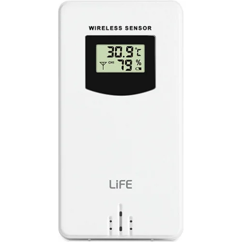 Life 221-0491 Ασύρματος Μετεωρολογικός Σταθμός Ψηφιακός Επιτραπέζιος / Επίτοιχος Λευκός
