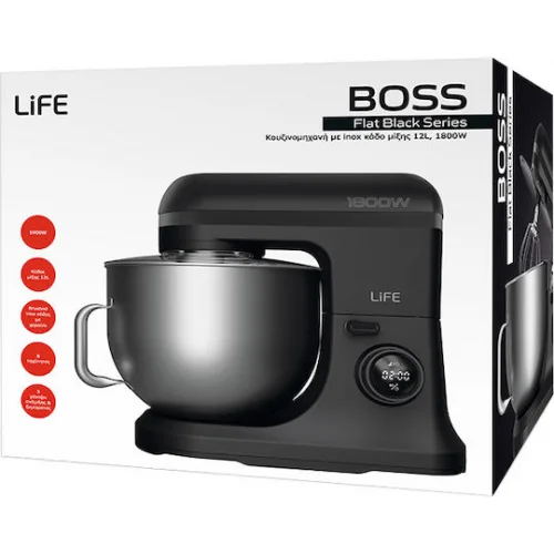 Life Boss Κουζινομηχανή 1800W με Ανοξείδωτο Κάδο 12lt