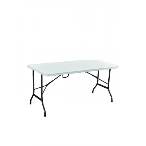 Πλαστικό Τραπέζι Catering Εξωτερικού Χώρου Πτυσσόμενο με Μεταλλικό Σκελετό Λευκό 152x75.5x72εκ.