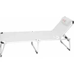 Campus Ξαπλώστρα Παραλίας Λευκή Πτυσσόμενη Αλουμινίου με Μαξιλαράκι 194x59x38εκ.