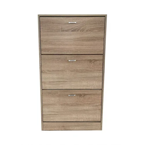 Ξύλινη Παπουτσοθήκη με 3 Ράφια Μπεζ Μ63xΠ24xΥ115cm