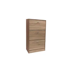 Ξύλινη Παπουτσοθήκη με 3 Ράφια Μπεζ Μ63xΠ24xΥ115cm
