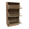 Ξύλινη Παπουτσοθήκη με 3 Ράφια Μπεζ Μ63xΠ24xΥ115cm