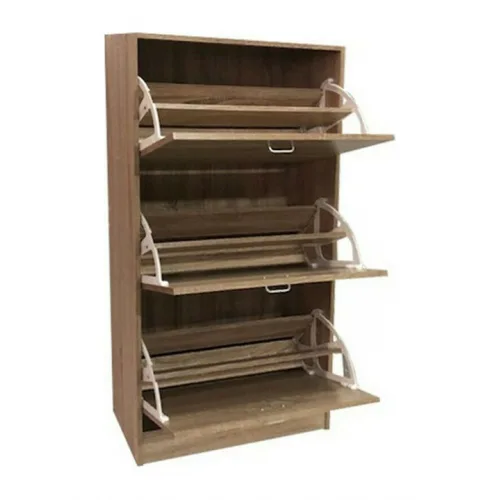 Ξύλινη Παπουτσοθήκη με 3 Ράφια Μπεζ Μ63xΠ24xΥ115cm