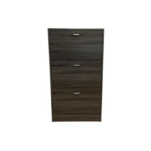 Ξύλινη Παπουτσοθήκη με 3 Ράφια Καφέ Μ63xΠ24xΥ115cm