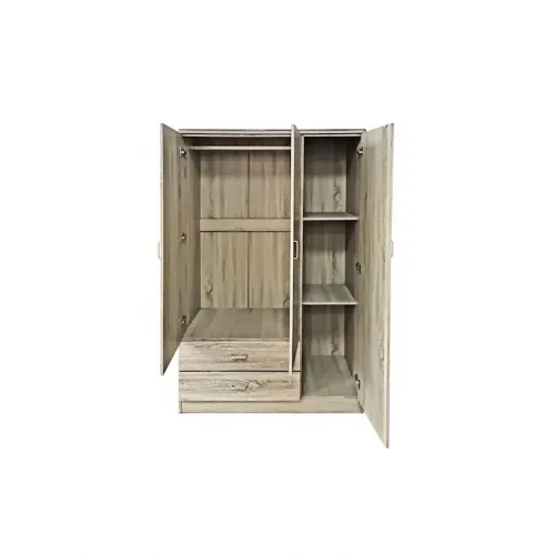 Τρίφυλλη Ντουλάπα Ρούχων Φυσικό 120x52x190cm