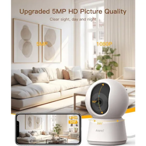 Arenti P2F IP Κάμερα Παρακολούθησης Wi-Fi Full HD+ 5MP με Αμφίδρομη Επικοινωνία