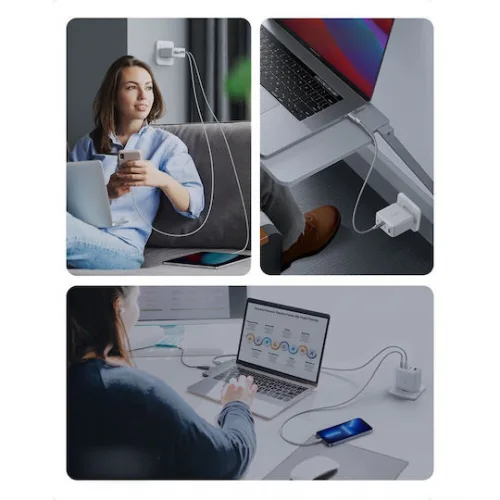 Ugreen Φορτιστής Χωρίς Καλώδιο GaN με Θύρα USB-A και 3 Θύρες USB-C 100W Λευκός (CD226)