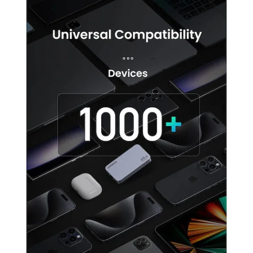 Ugreen Φορτιστής Χωρίς Καλώδιο GaN με Θύρα USB-A και 2 Θύρες USB-C 65W Γκρι (Nexode Pro)