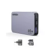 Ugreen Φορτιστής Χωρίς Καλώδιο GaN με Θύρα USB-A και 2 Θύρες USB-C 65W Γκρι (Nexode Pro)
