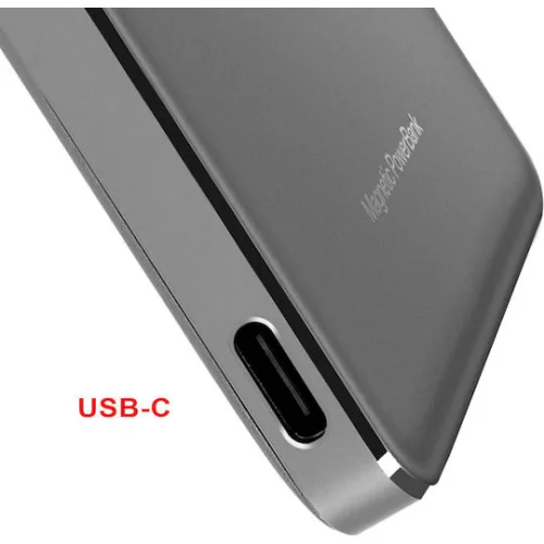 OnePlus Slim Magnetic MagSafe Power Bank 5000mAh 10W με Θύρα USB-C Ασημί