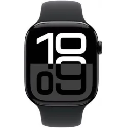 Apple Watch Series 10 Cellular Aluminium 46mm Αδιάβροχο με eSIM και Παλμογράφο (Sport Band Jet Black/Ink)