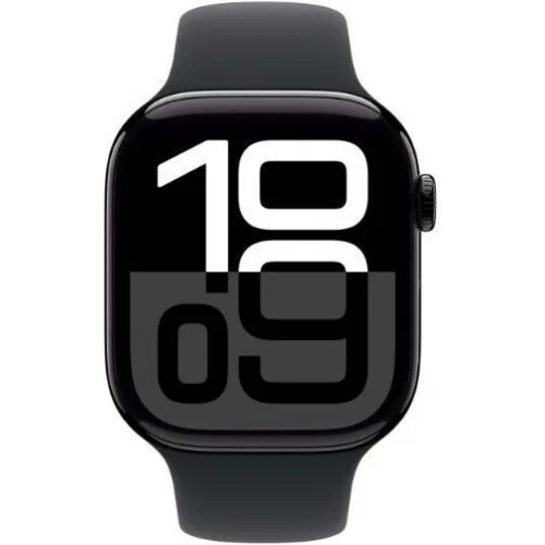 Apple Watch Series 10 Cellular Aluminium 46mm Αδιάβροχο με eSIM και Παλμογράφο (Sport Band Jet Black/Ink)