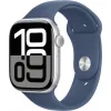 Apple Watch Series 10 Cellular Aluminium 46mm Αδιάβροχο με eSIM και Παλμογράφο (Silver Aluminium Sport Band Denim)