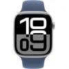 Apple Watch Series 10 Cellular Aluminium 46mm Αδιάβροχο με eSIM και Παλμογράφο (Silver Aluminium Sport Band Denim)